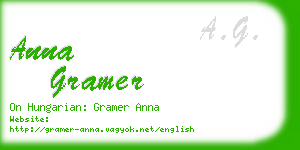 anna gramer business card